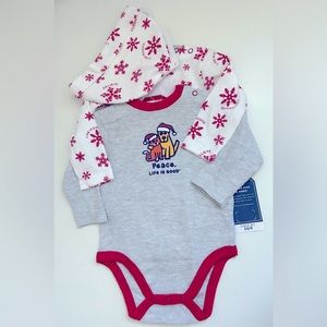Life Is Good 3pc Holiday Bodysuit Set